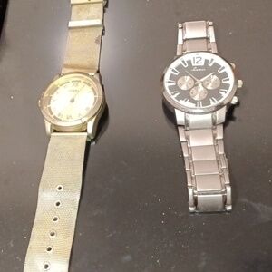 Two stainless steel back watches(both need new batteries)